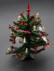 Christmas tree with wax candles and glass balls