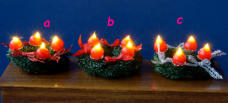Advent wreath with 4 LED ball-wax-candles