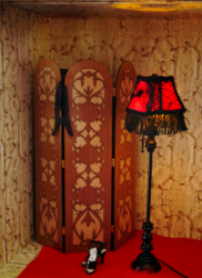 red color floorlamp